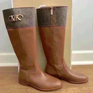 Michael Kors Monogram Knee Boots.